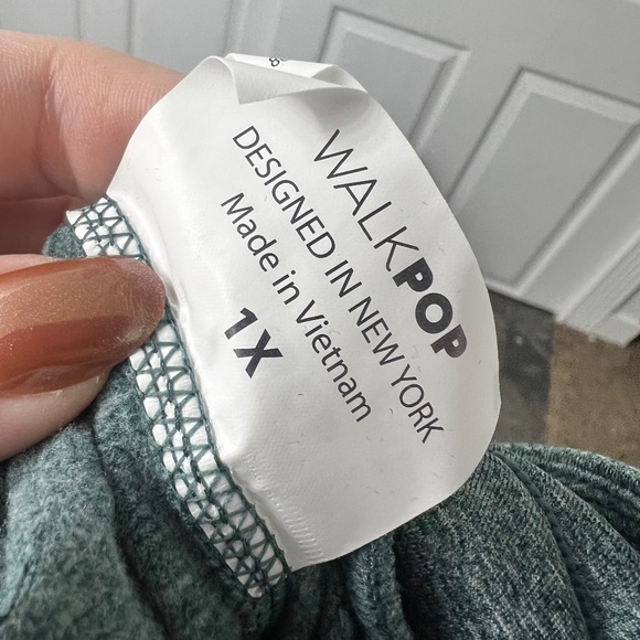 Walk Pop Heather Green jogger sweatpants Size 1x - Picture 6 of 7